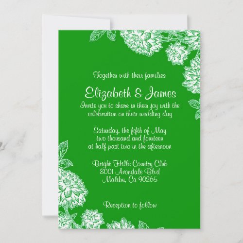 Elegant Green Wedding Invitations
