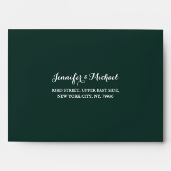 Elegant Green Wedding Party Rsvp Return Address Envelope by iCoolCreate at Zazzle