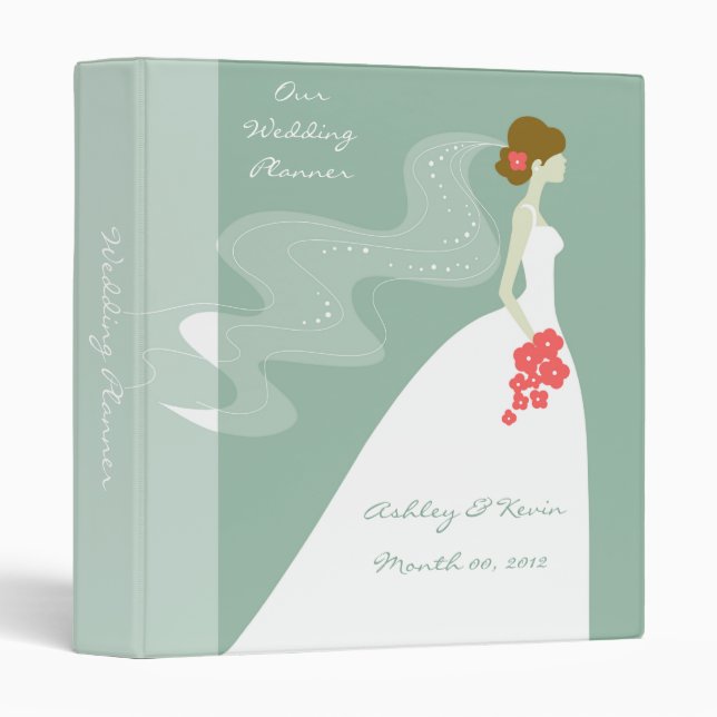 Elegant Green Wedding Planner binder (Front/Spine)