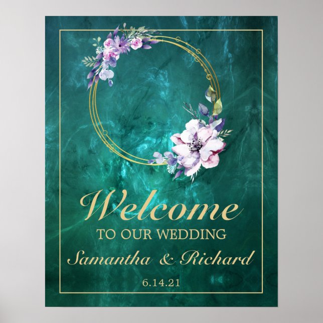 Elegant Green Wedding Poster (Front)