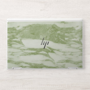 Elegant green & white marble HP laptop skin