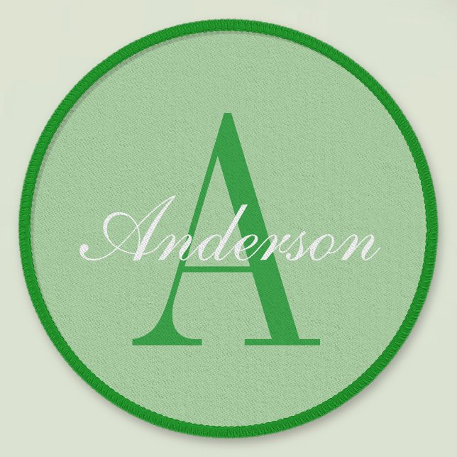 Elegant Green & White Monogram Patch (Creator Uploaded)