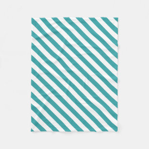 Elegant Green White Striped Trend Colors Template Fleece Blanket