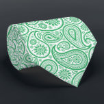 Elegant green & White Vintage Paisley Neck Tie<br><div class="desc">Elegant white and green vintage paisley pattern. Cool for weddings or St. Patric's day ties. Adjustable print size. If you need help customizing any of my designs,  contact message me on Zazzle. We offer free custom design if design is used on any Zazzle product.</div>
