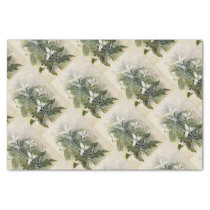 Elegant Green White Wildflower Tissue Paper Elegant Green White Wildflower Tissue Paper