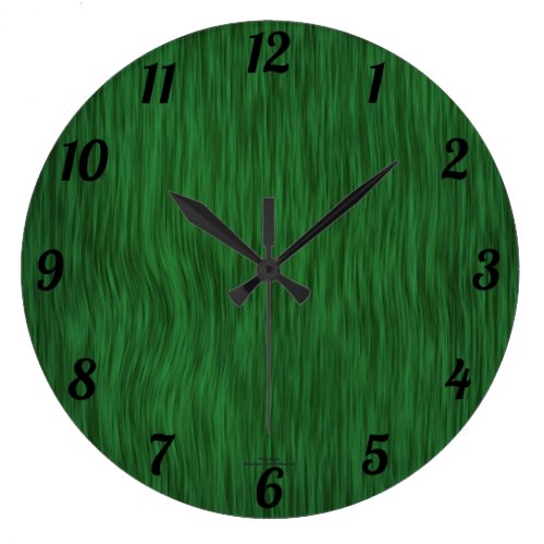 Elegant Green Woodgrain Look Clock