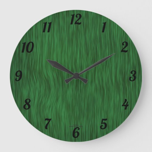 Elegant Green Woodgrain Look Clock