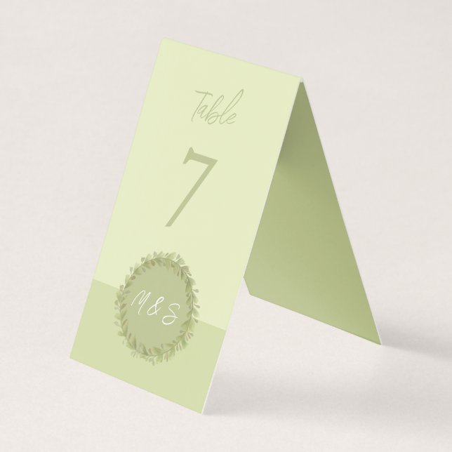 Elegant Green Wreath Watercolor Personalized (Front)