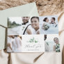 Elegant Greenery 4 Photo Collage Wedding Thank You Card