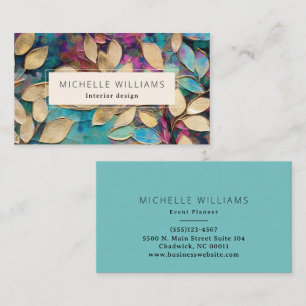 Elegant Greenery Abstract Leaf Business Card