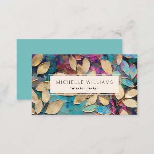 Elegant Greenery Abstract Leaf Business Card