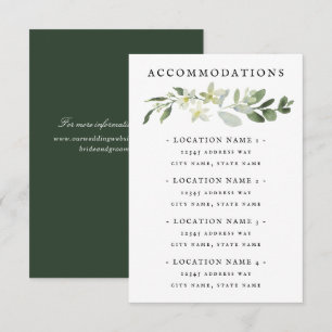 Elegant Greenery Accommodations Enclosure Card