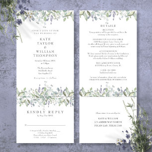 Elegant Greenery All In One Wedding Invitation