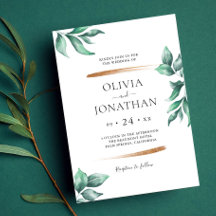 Elegant Greenery and Gold Minimalist Wedding