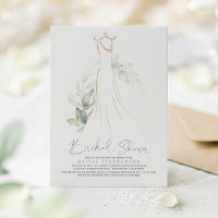Elegant Greenery and Wedding Dress Bridal Shower