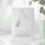 Elegant Greenery and Wedding Dress Bridal Shower Invitation