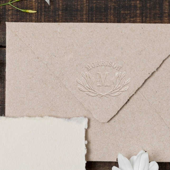 Elegant Greenery Arched Name & Initial Embosser (Creator Uploaded)