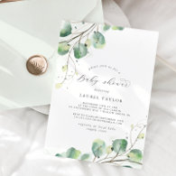 Elegant Greenery Baby Shower Invitation