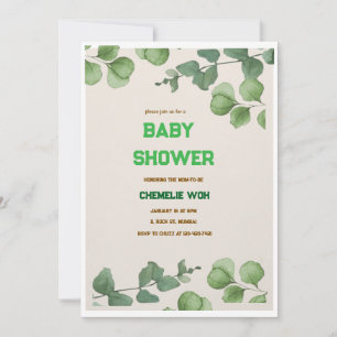 Elegant Greenery Baby Shower Invitation Card