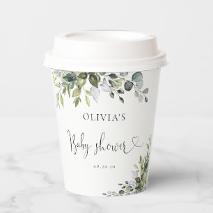 Elegant Greenery Baby Shower Paper Cup