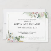 Elegant Greenery Boho Floral Graduation Party Invi Invitation | Zazzle