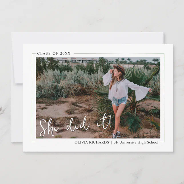 Elegant Greenery Boho Floral Graduation Party Invi Invitation | Zazzle