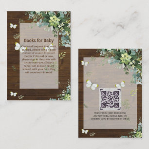 Elegant Greenery Book Request Poem Boys or Girls Enclosure Card