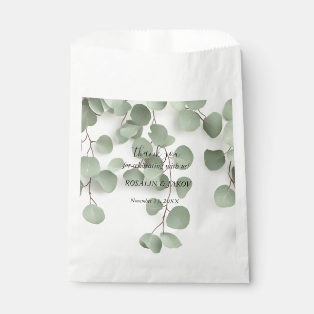 Elegant Greenery Botanical Favor Bag (Front)