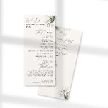 Elegant Greenery Botanical Ivory Wedding Program<br><div class="desc">Elegant Greenery Botanical Ivory Wedding Program. The design features an elegant hand-painted watercolor greenery, a monogram, and script calligraphy. This template includes space for ceremony details, thank you note, and on the reverse all the wedding party information. Personalize with your information using the template fields provided, if you need to...</div>
