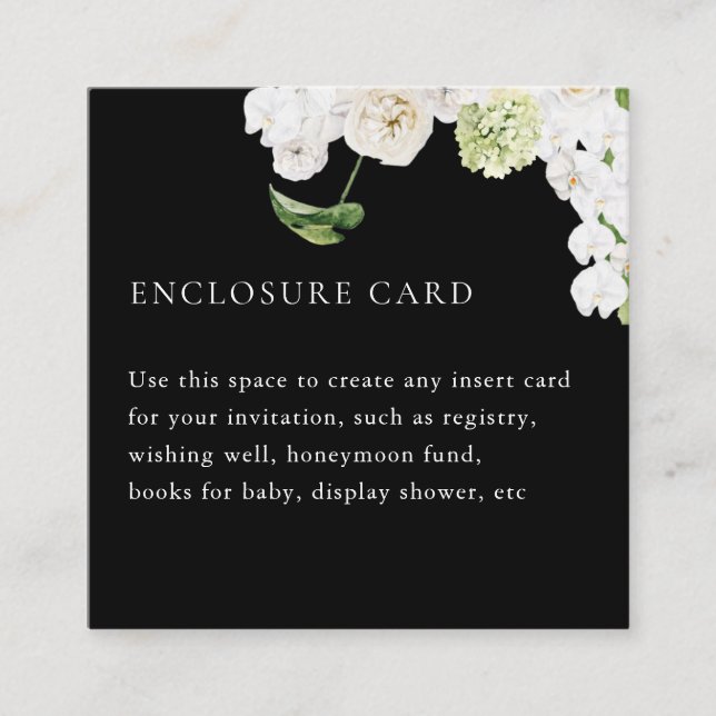 Elegant Greenery Botanical Square Enclosure Card (Front)
