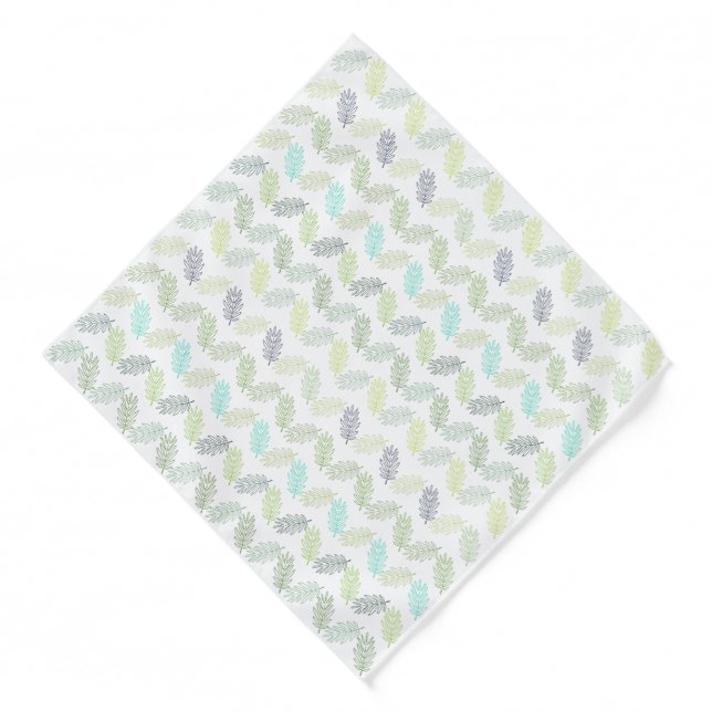 Elegant Greenery Botanical Tropical Leaves Pattern Bandana (Front)