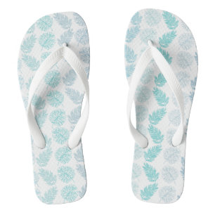 Elegant Greenery Botanical Tropical Leaves Pattern Flip Flops