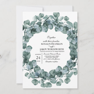 Elegant Greenery Botanical wedding Invitation card