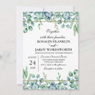 Elegant Greenery Botanical wedding Invitation card
