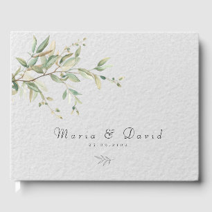 Elegant Greenery Botanical Wedding Invitation Guest Book