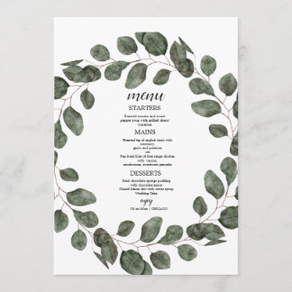  Elegant Greenery Botanical Wedding Menu