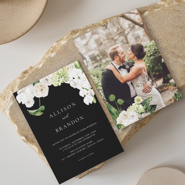 Elegant Greenery Botanical Wedding with Photo Invitation (Creator Uploaded)