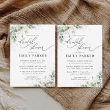 Elegant Greenery Bridal Shower Invitation