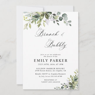 Elegant Greenery Bridal Shower Invitation
