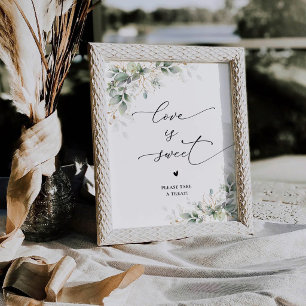 Elegant Greenery Bridal Shower Love Is Sweet Sign