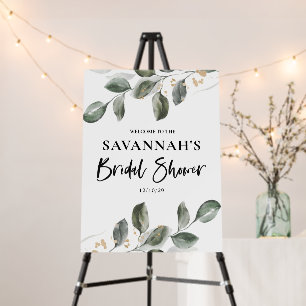 Elegant Greenery Bridal Shower Welcome Board