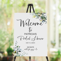 Elegant Greenery Bridal Shower Welcome Sign