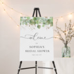 Elegant Greenery Bridal Shower Welcome Sign<br><div class="desc">Watercolor Greenery & Gold has hand-painted watercolor greenery and eucalyptus. It is finished off with elements of gold glitter and flowy calligraphy on a white background.</div>
