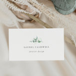 Elegant Greenery Business Card<br><div class="desc">This elegant greenery business card is perfect for a small business owner,  consultant,  stylist and more! The modern elegant design features a natural botanical arrangement of eucalyptus,  leaves and plants with a subtle mint green watercolor wash accent.</div>