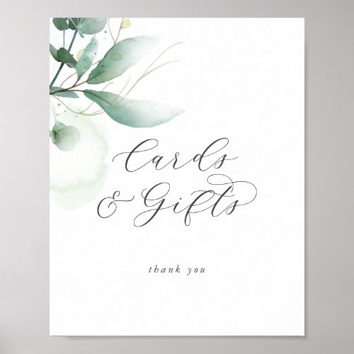 Elegant Greenery Cards and Gifts Poster