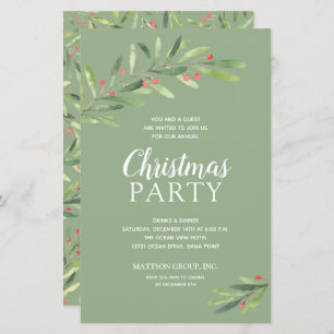 Elegant Greenery Christmas Budget Invitations