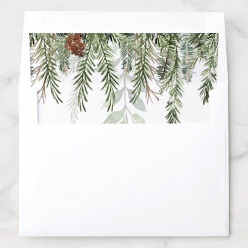 Elegant Greenery Christmas Envelope Liner