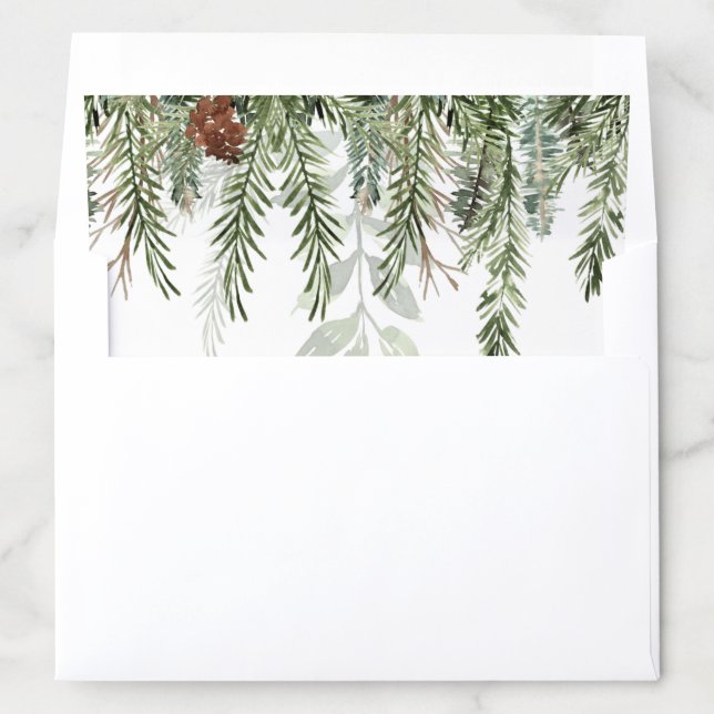 Elegant Greenery Christmas Envelope Liner (In Envelope)