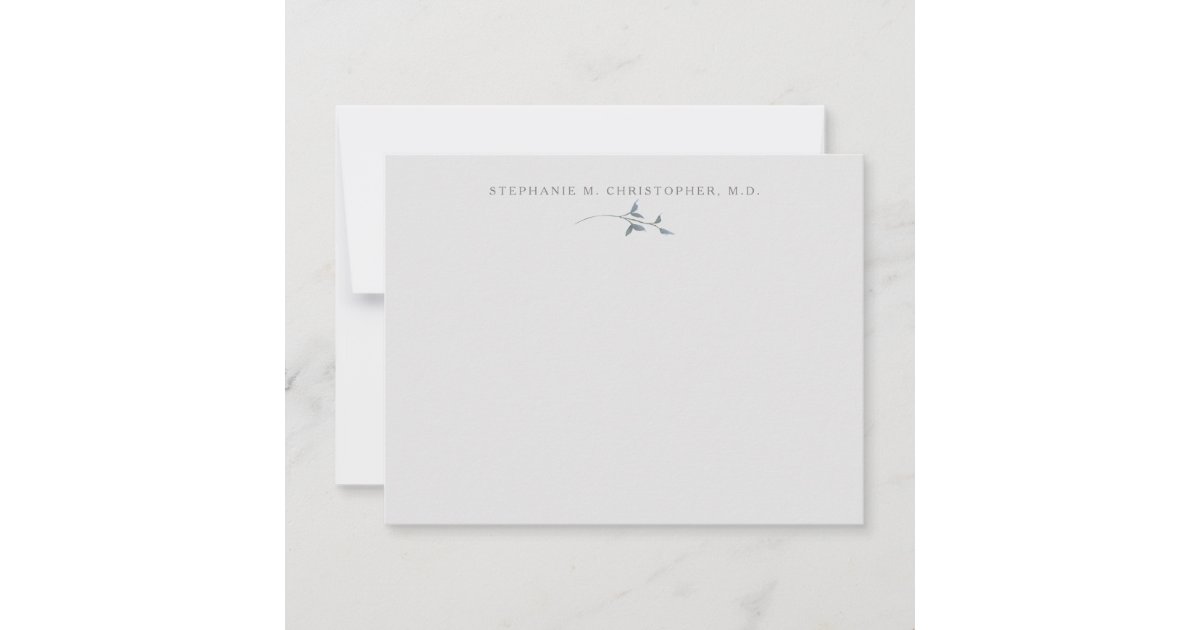 Elegant Greenery Classic Personalized Stationery Note Card | Zazzle