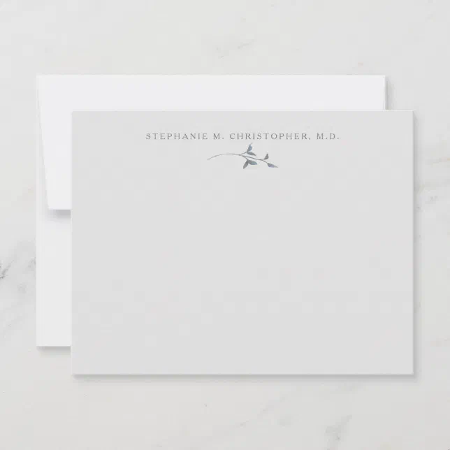 Elegant Greenery Classic Personalized Stationery Note Card | Zazzle